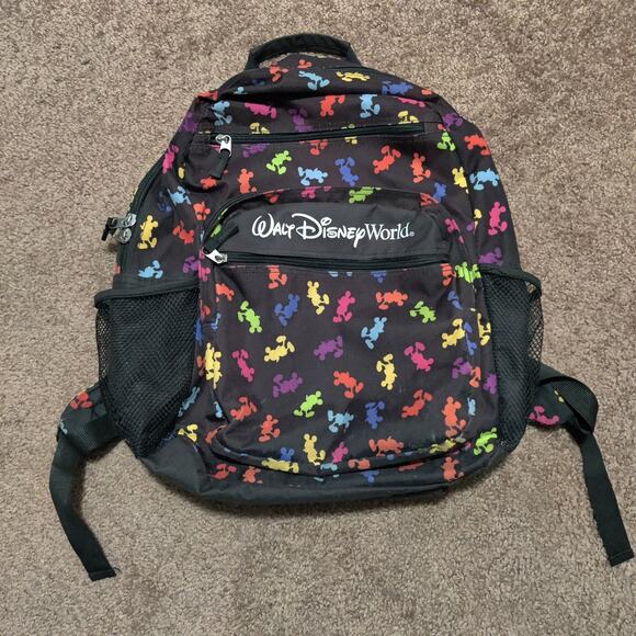 Walt Disney World Exclusive Authentic Original Mickey Backpack 3 Zip Pockets - Picture 1 of 9